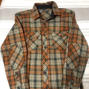 REI orange tone casual flannel